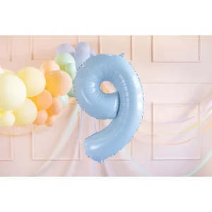 Partydeco Folienballon Zahl 8 hellblau