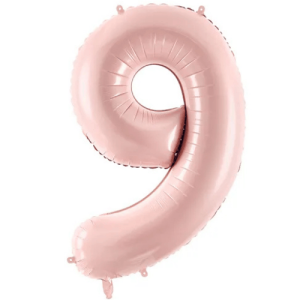 Partydeco Folienballon Zahl 9 hellrosa