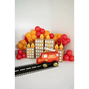 Partydeco stehender Folienballon Feuerwehr