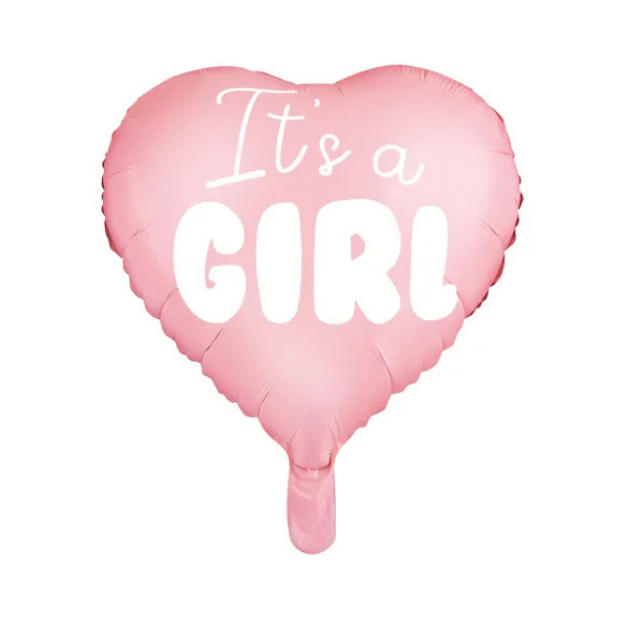 Partydeco Folienballon Herz Girl rosa