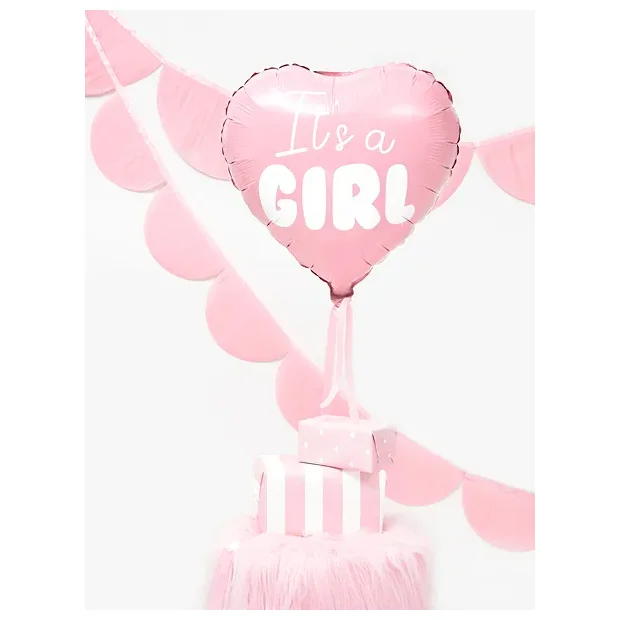 Partydeco Folienballon Herz Girl rosa
