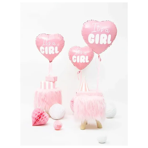 Partydeco Folienballon Herz Girl rosa
