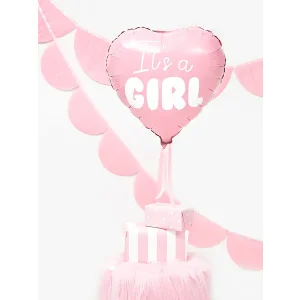 Partydeco Folienballon Herz Girl rosa