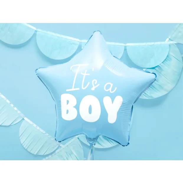 Partydeco Folienballon Stern Junge blau