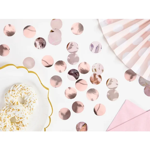 Partydeco Konfetti Kreise Rose Gold