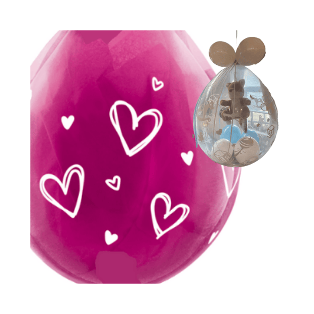 Verpackungsballon offene Herzen weiß