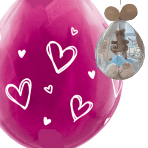 Verpackungsballon offene Herzen weiß