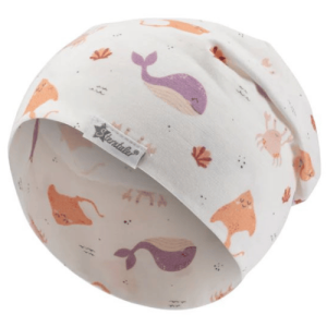 Beanie Jersey Meerestiere rosa orange