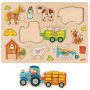 Steckpuzzle Traktor mit Anhängern