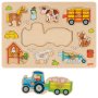 Steckpuzzle Traktor mit Anhängern