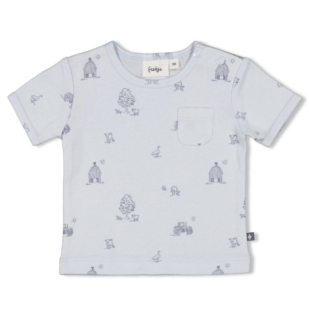 T-Shirt Bauernhof blau