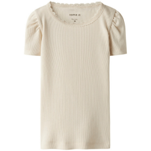 Mädchen Basic T-Shirt natur