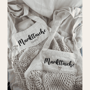 Bio Einkaufsnetz - natur Markttasche personalisierbar