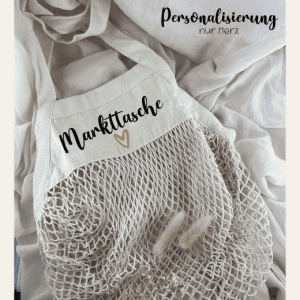 Bio Einkaufsnetz - natur Markttasche personalisierbar