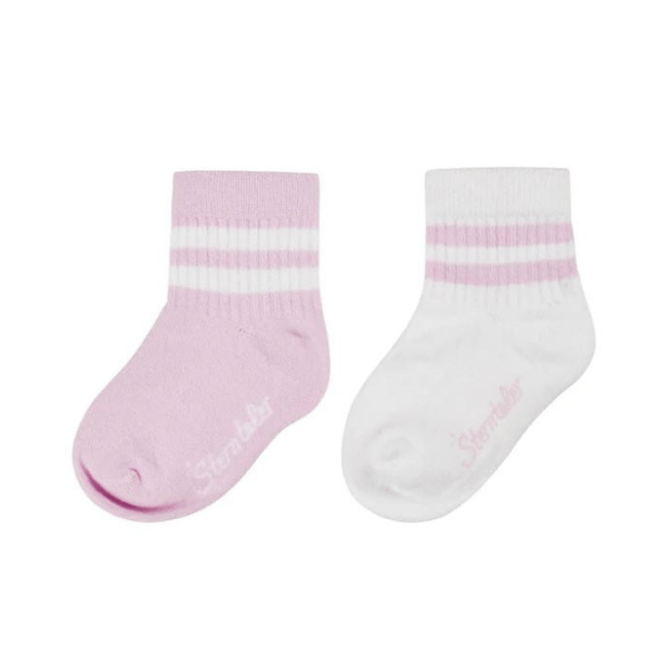 Socken 2er-Pack rosa weiß