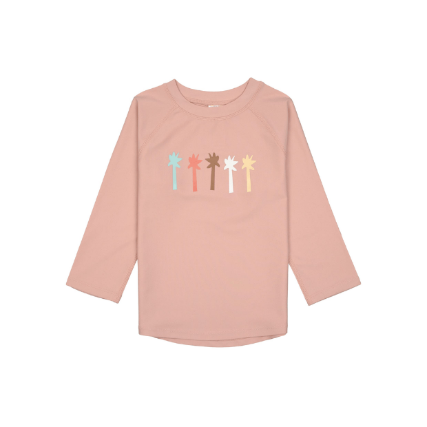 Lässig UV Shirt Kinder Langarm - Palmen, Rosa