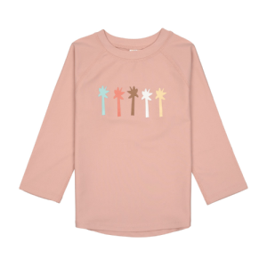 Lässig UV Shirt Kinder Langarm - Palmen, Rosa