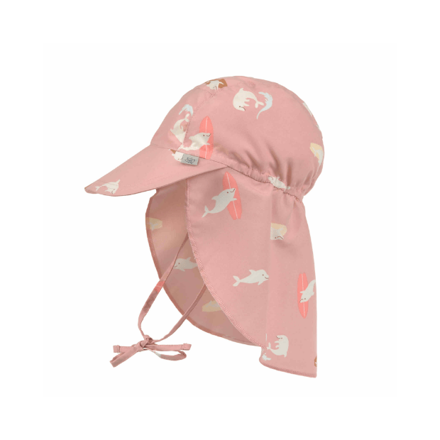 Lässig Sonnenhut Baby (UV Schutz & Nackenschutz) - Delfin, Rosa
