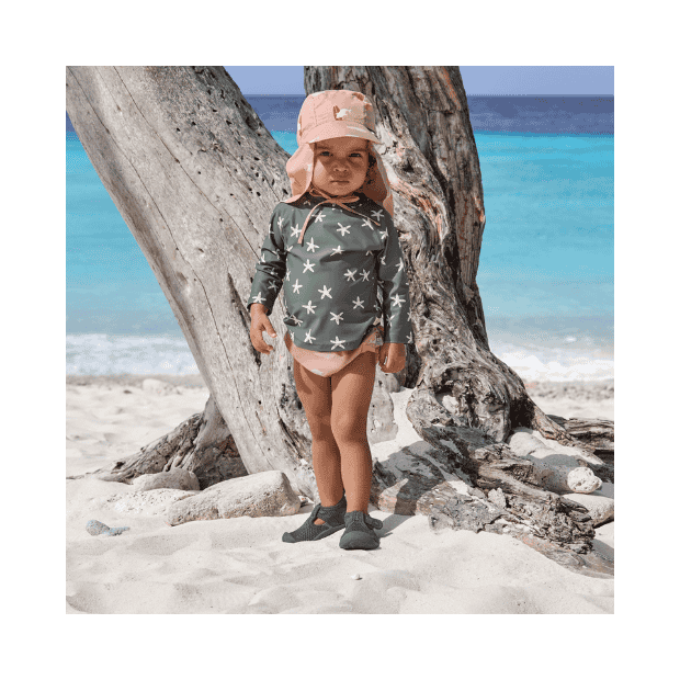 Lässig Sonnenhut Baby (UV Schutz & Nackenschutz) - Delfin, Rosa
