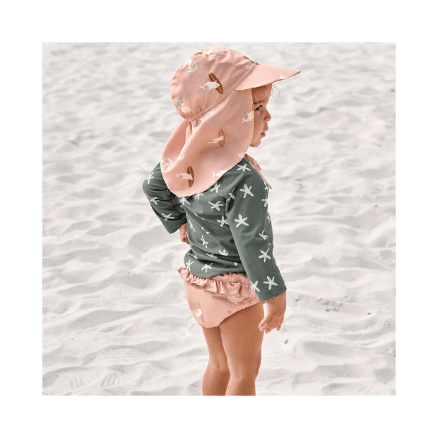 Lässig Sonnenhut Baby (UV Schutz & Nackenschutz) - Delfin, Rosa