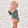 Lässig Sonnenhut Baby (UV Schutz & Nackenschutz) - Delfin, Rosa