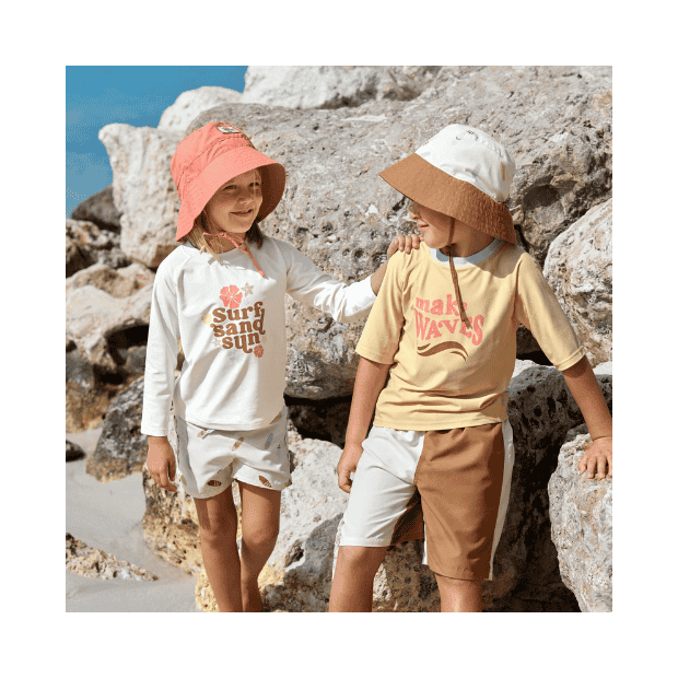 Lässig UV Shirt Kinder Langarm - Blumen, Weiß