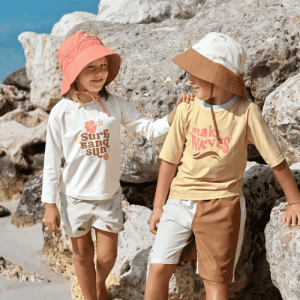 Lässig UV Shirt Kinder Langarm - Blumen, Weiß