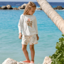 Lässig UV Shirt Kinder Langarm - Blumen, Weiß