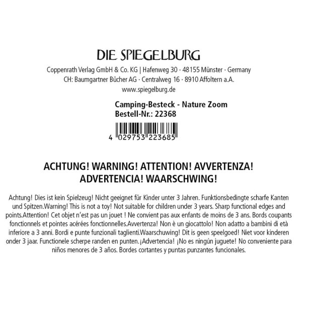 Die Spiegelburg Camping-Besteck - Nature Zoom