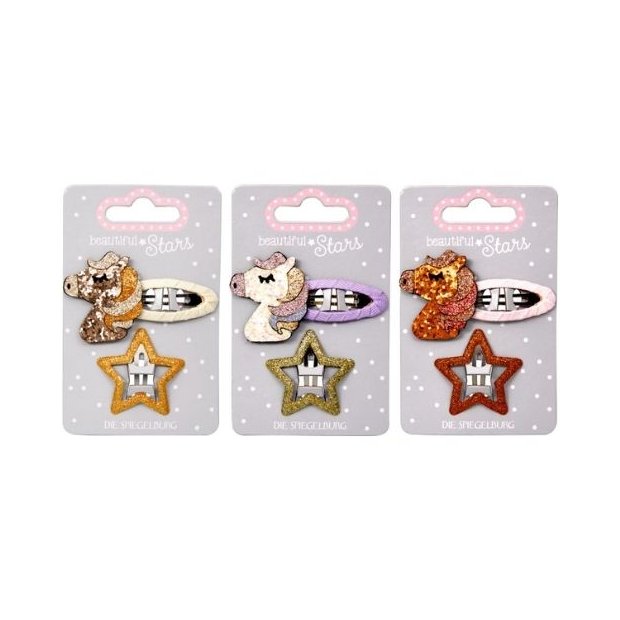 Haarclips Glitzerpferde sortiert no.3 - beautiful Stars