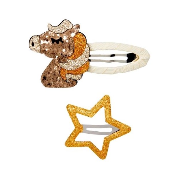 Haarclips Glitzerpferde sortiert no.3 - beautiful Stars