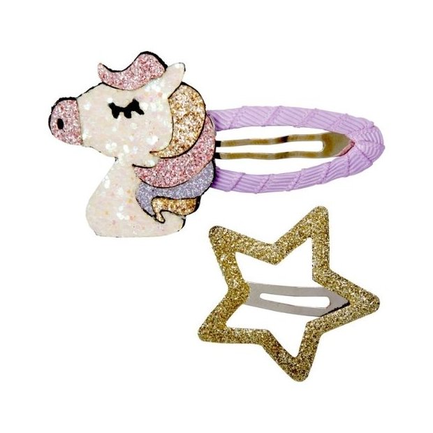 Haarclips Glitzerpferde sortiert no.3 - beautiful Stars