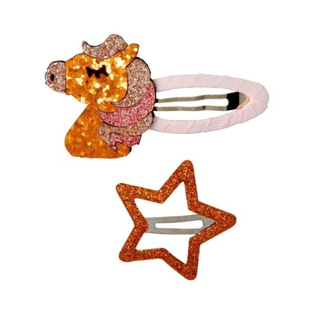 Haarclips Glitzerpferde sortiert no.3 - beautiful Stars