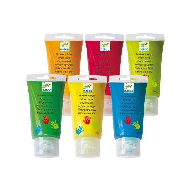 Djeco Fingerfarben Farben: bunt 6 Tuben