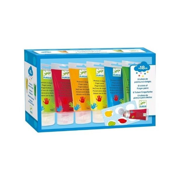 Djeco Fingerfarben Farben: bunt 6 Tuben