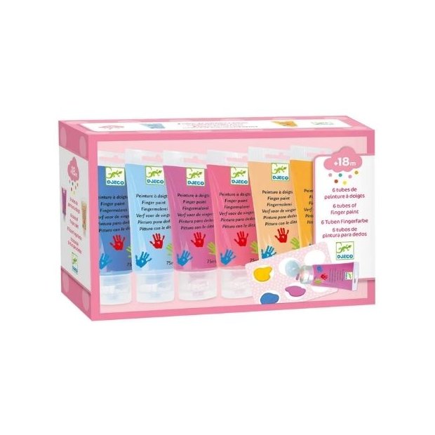 Djeco Fingerfarben Farben: sweet bunt 6 Tuben