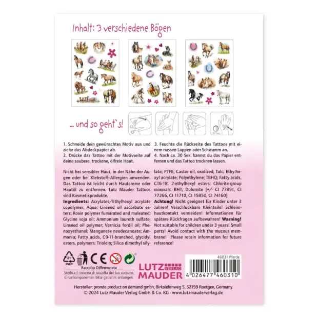 Lutz Mauder Tattooset A6 Pferde