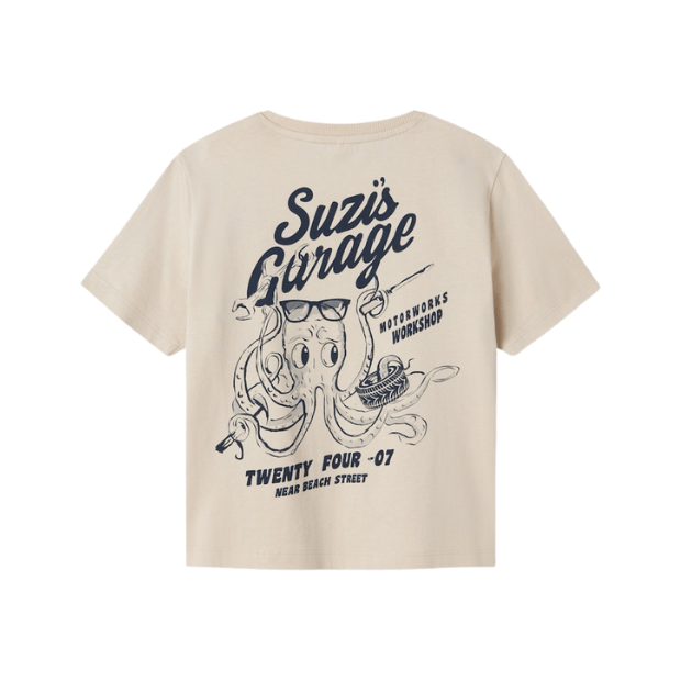 name it T-Shirt Krake beige