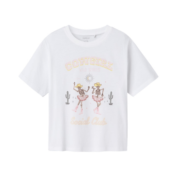 name it T-Shirt Cowgirl weiß