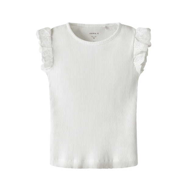 name it T-Shirt Rüschen weiß