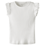 name it T-Shirt Rüschen weiß