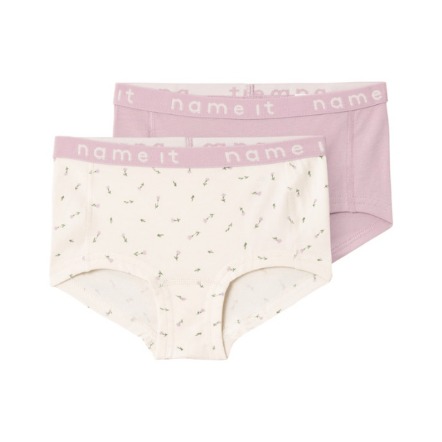 name it Slip 2er-Set Blumen rosa