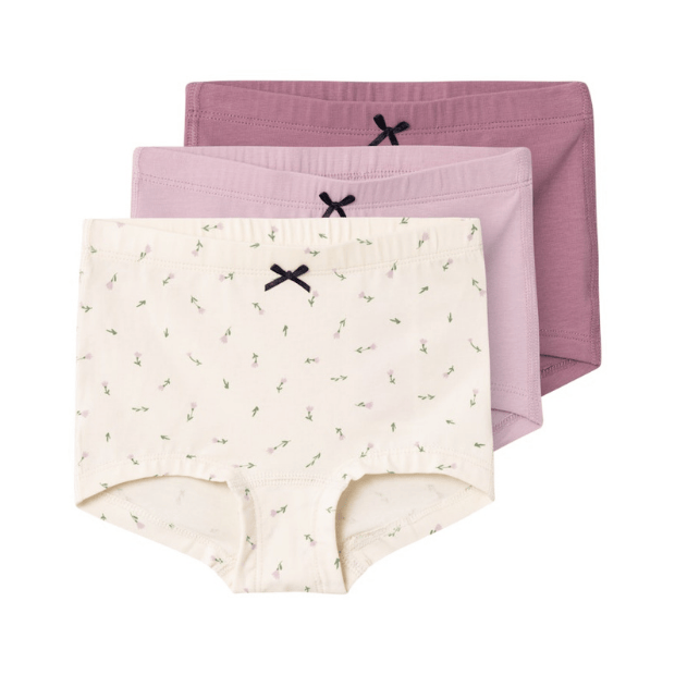 name it Slip 3er-Set Blumen rosa