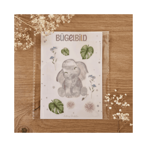 Buttercup Illustration Bügelbild - Elefant A6