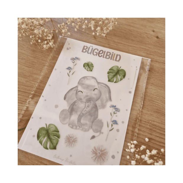 Buttercup Illustration Bügelbild - Elefant A6