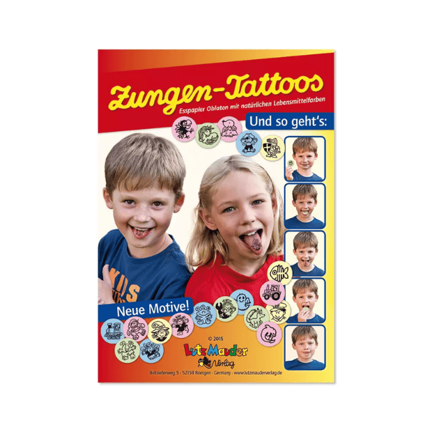 Lutz Mauder Zungentattoo Essoblaten mit Lebensmittelfarbe