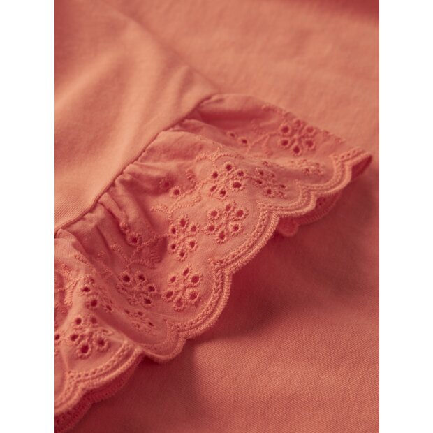 name it T-Shirt Rüschen orange