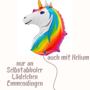 Grabo Einhorn Folienballon XXL , Ø 90cm (HM)