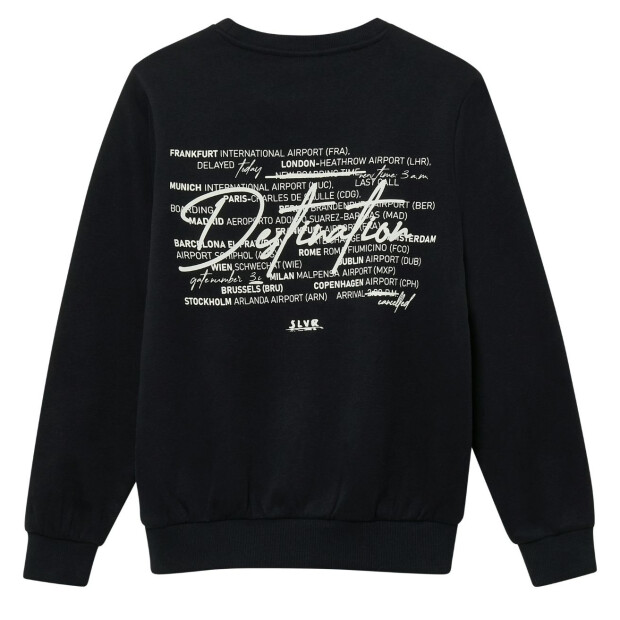 S.Oliver Kuscheliges Sweatshirt mit Rückenprint schwarz