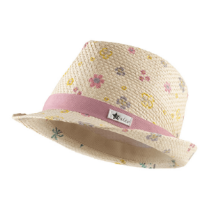 Sterntaler Strohhut mit Blumen und UV Schutz 50 Prozent